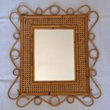 Miroir rotin et cannage