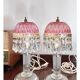 Michelotti Crystal Glass Prism Boudoir Parlor Lamps 1950s