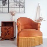 Toad armchair in gold velvet
