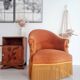Fauteuil crapaud en velours doré