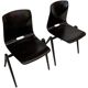 Set of four pagholz galvanitas s22 stackable school chair brown