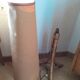 Lampadaire vintage pied en rotin