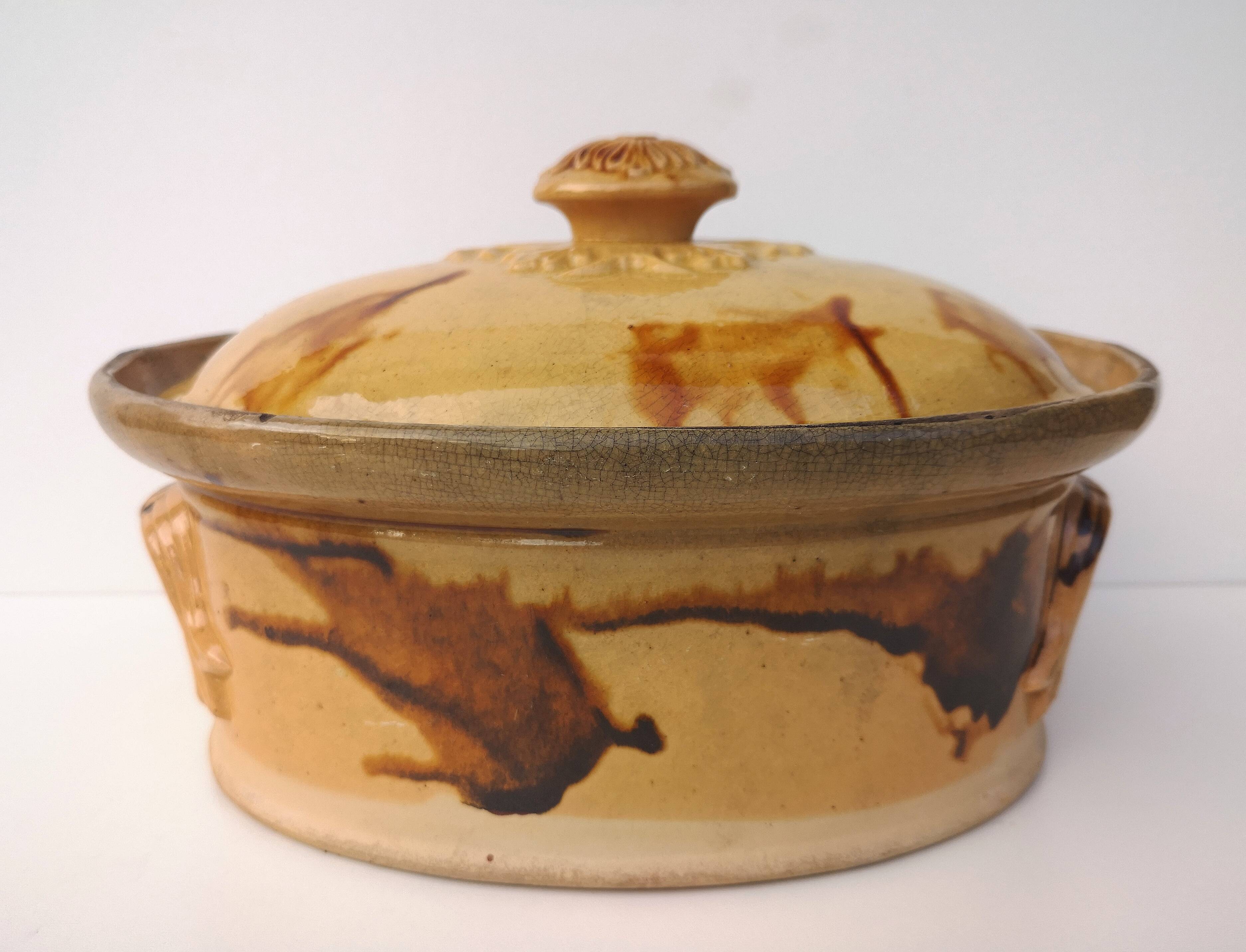 Old glazed terracotta terrine