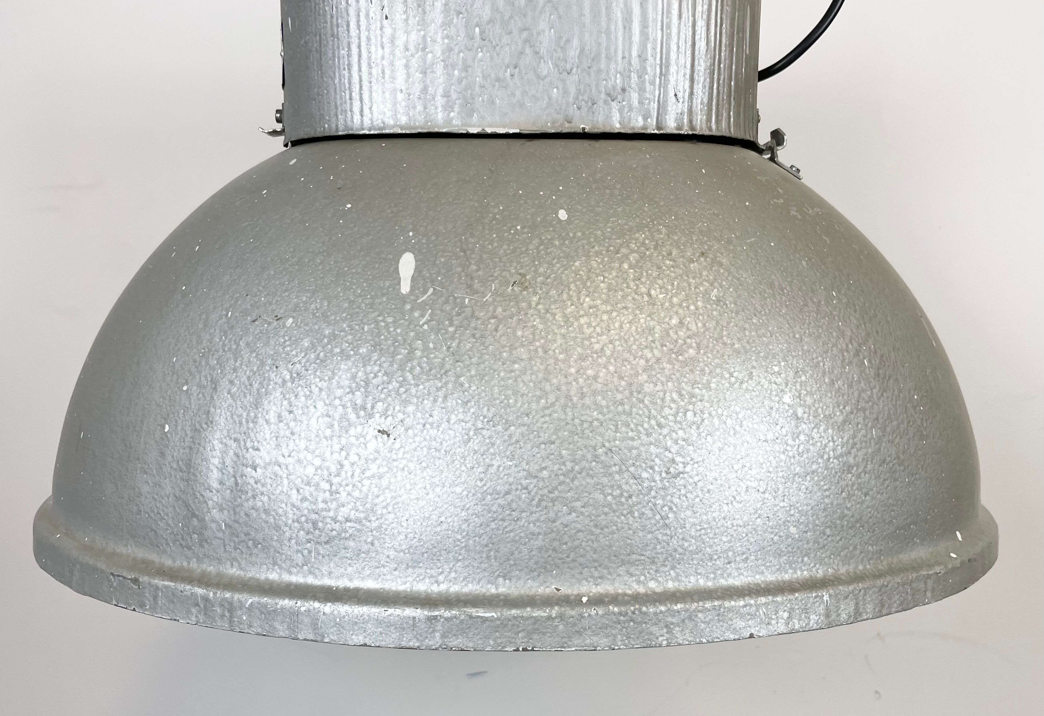 Oval industrial polish factory pendant lamp from mesko, 1970s