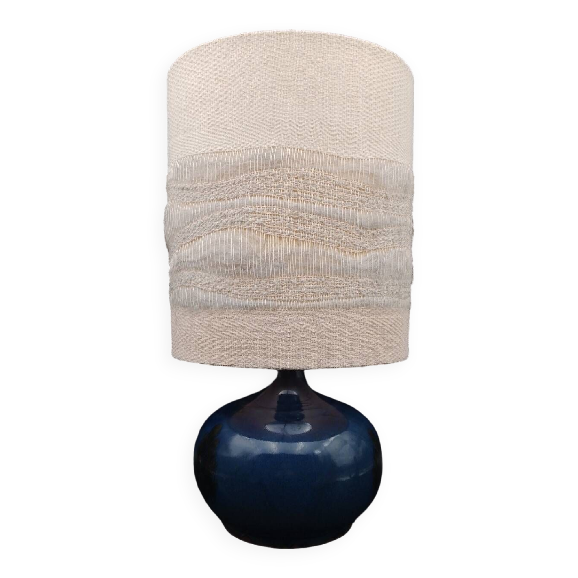 Sandstone and ash enamel lamp by Mireille and Noël Dailler Blanot circa 1970