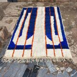 Tapis en laine naturelle fait main taille 100 x 200 cm