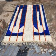 Handmade natural wool rug size 100 x 200 cm