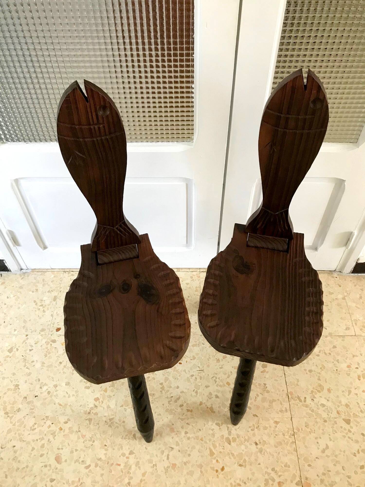 Vintage tripod stools from the 70s
