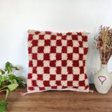 Berber Cushion Red Damier Béni Ouarain