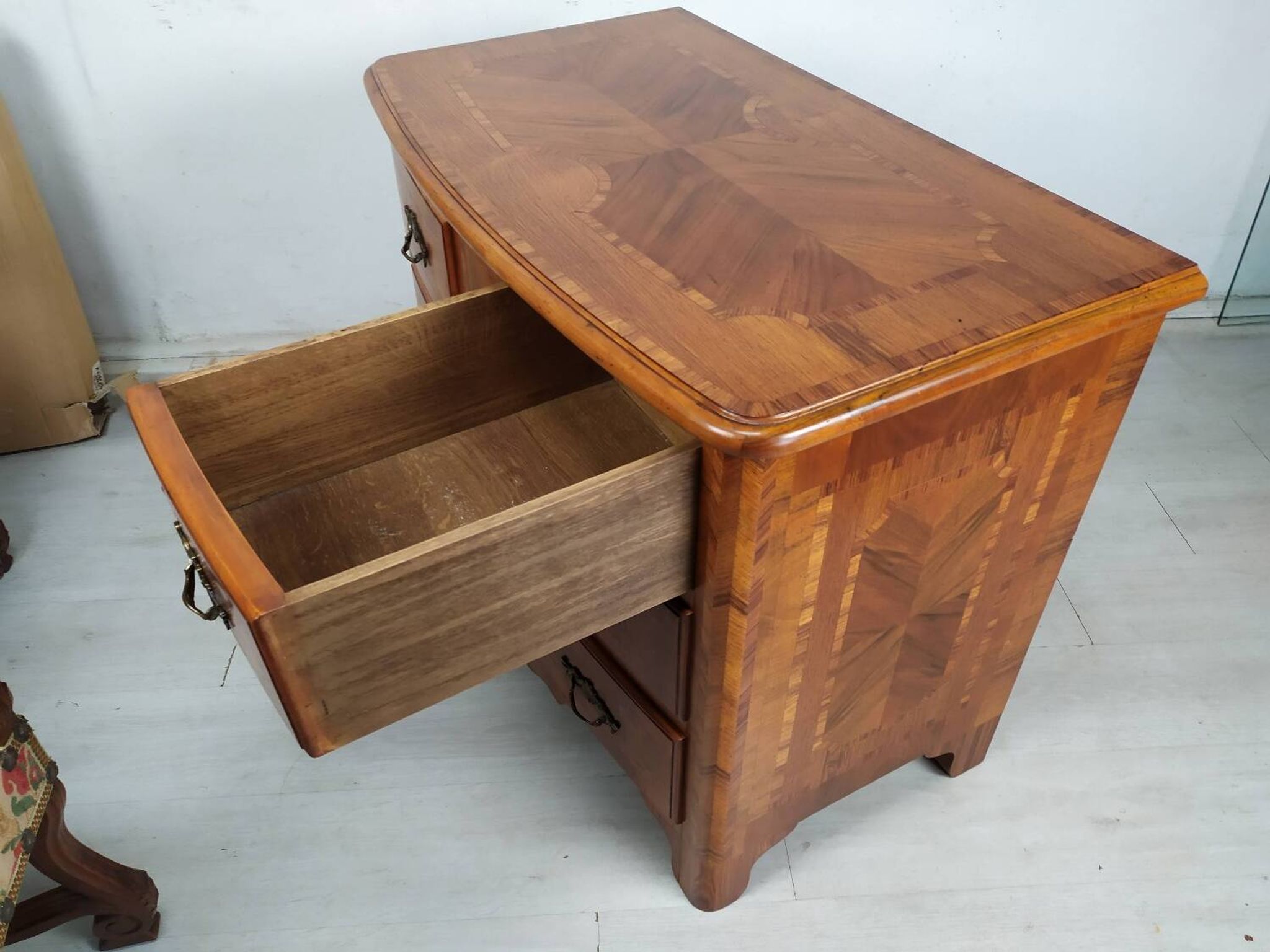 Marquetry style chest of drawers