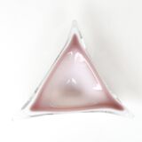 Murano empty pocket ashtray in white and pink glass, 1970s