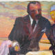 Family portrait at the beach signed Patrice Landauer