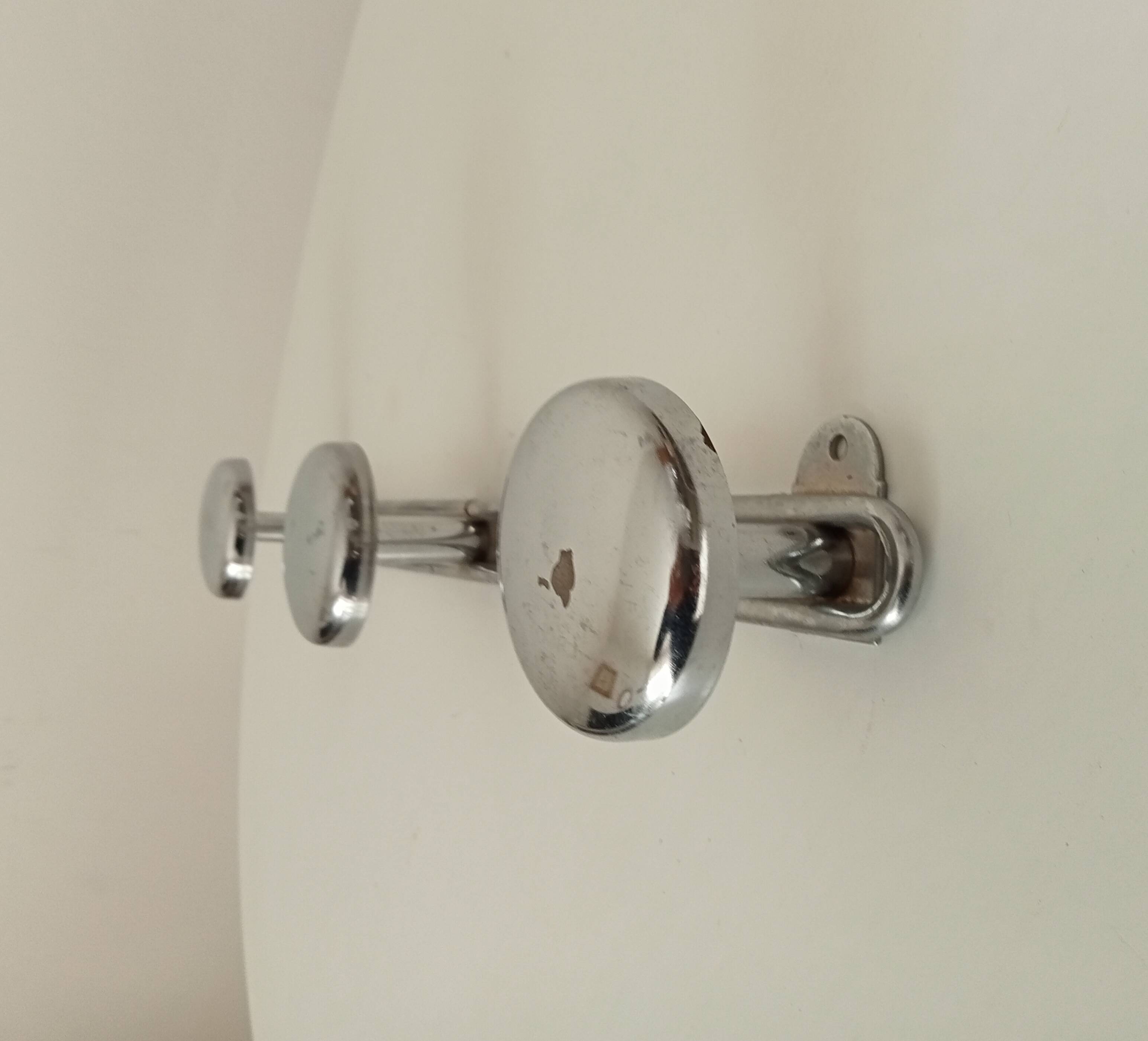 Vintage chrome wall coat rack from the 70s
