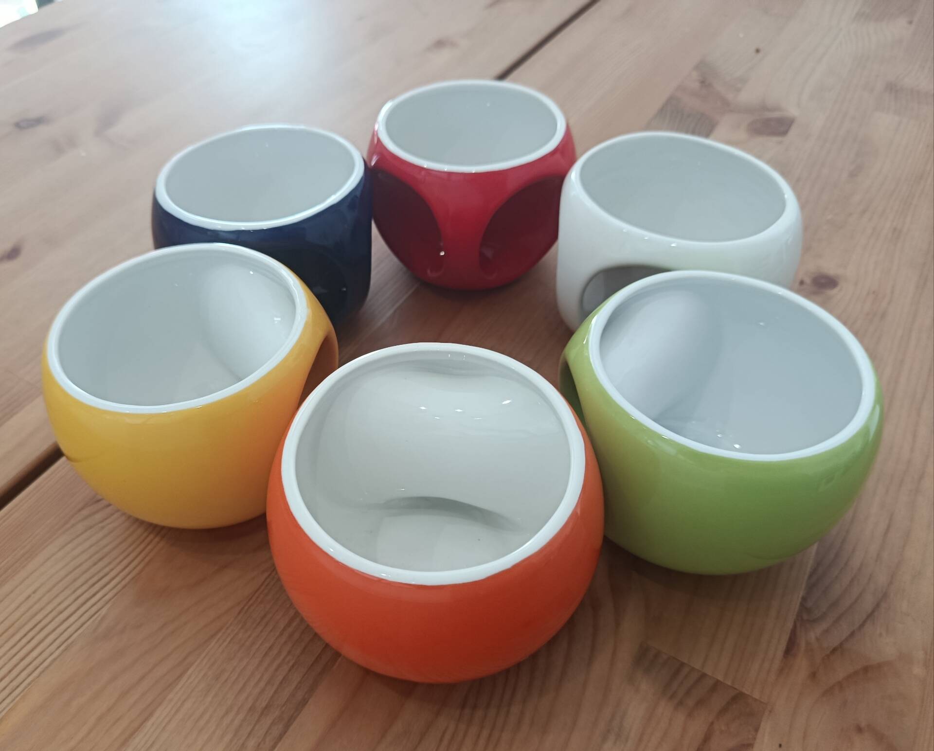 Set of 6 large mugs Pradel France – retro pop / Space Age design – mu