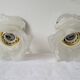 Duo of glass and porcelain flower wall lights
