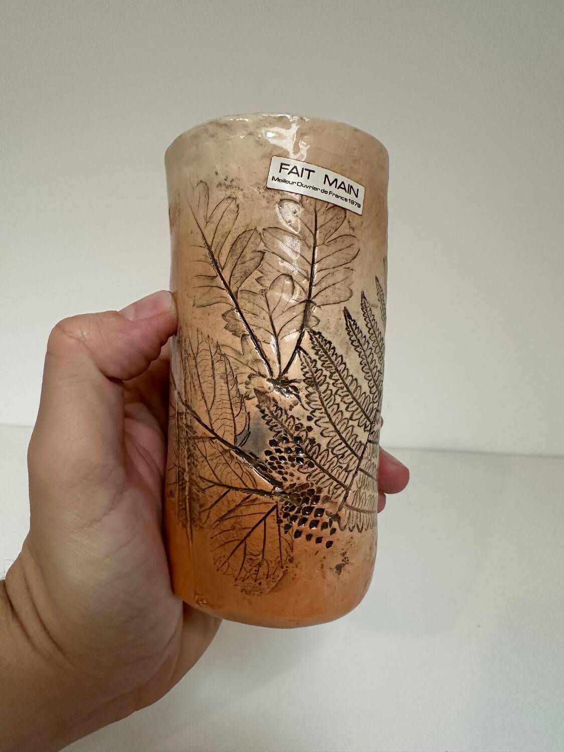 Vase rouleau herbier meilleur ouvrier de France 1970