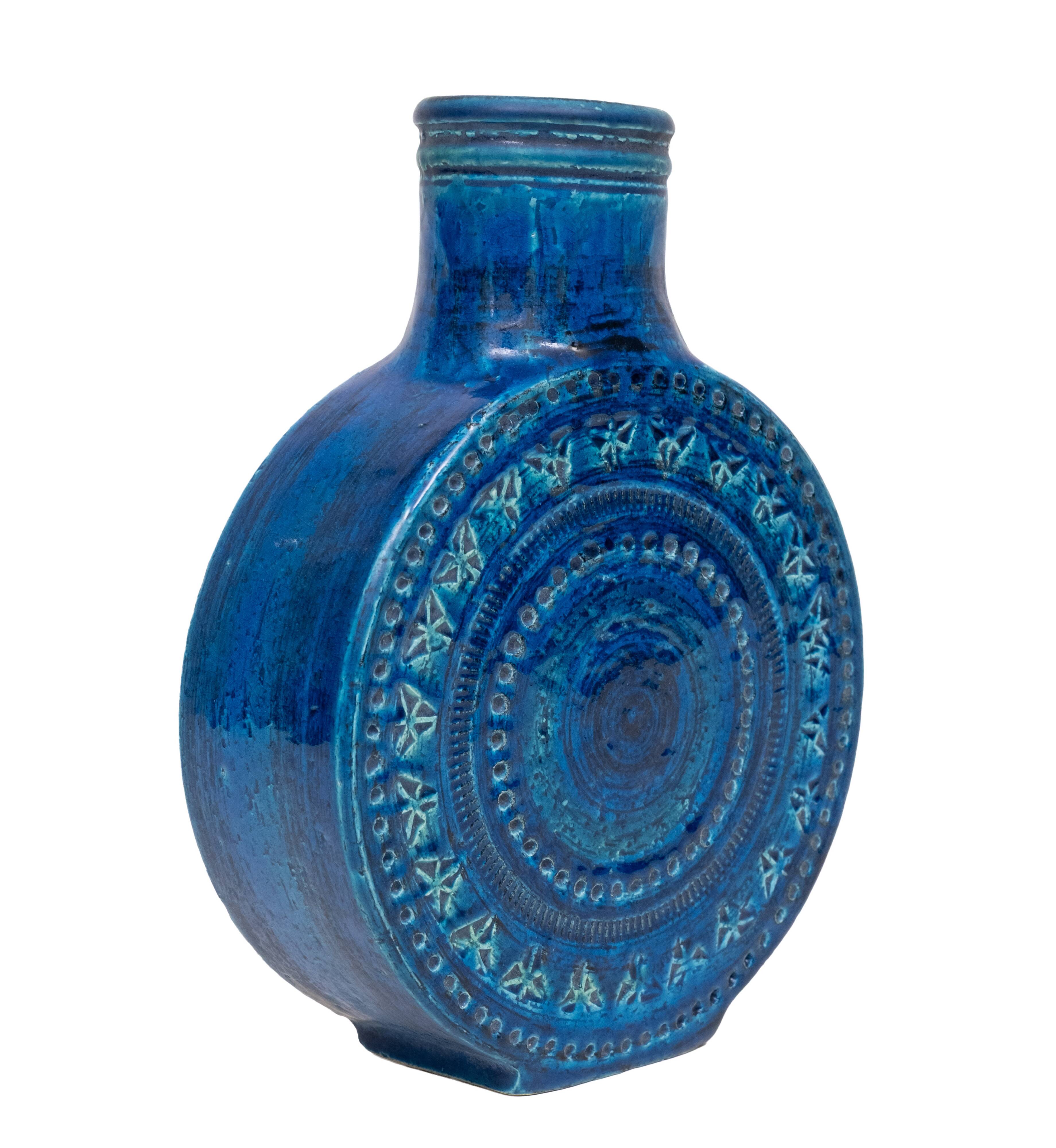 Bitossi Rimini Blu Lollipop Vase by Aldo Londi 1960s Italy