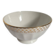 Opaque porcelain bowl with gold trim