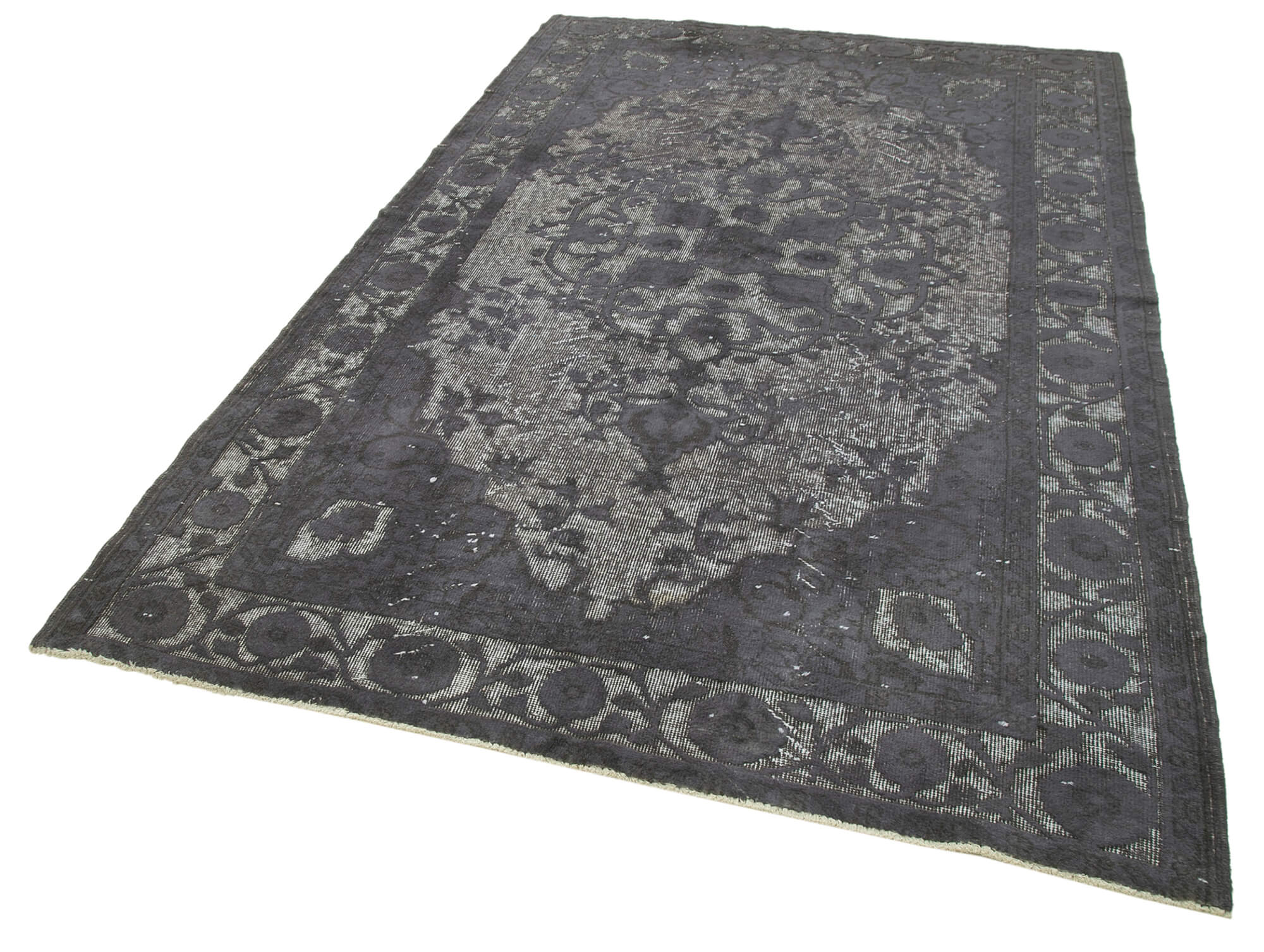 Handmade contemporary oriental 1970s 172 cm x 268 cm grey rug