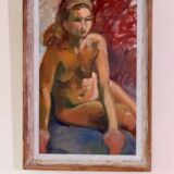 Mid-20th century original oil on canvas – nude woman