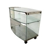 Bar cart/vintage cart in curved glass by Gallotti & Radice
