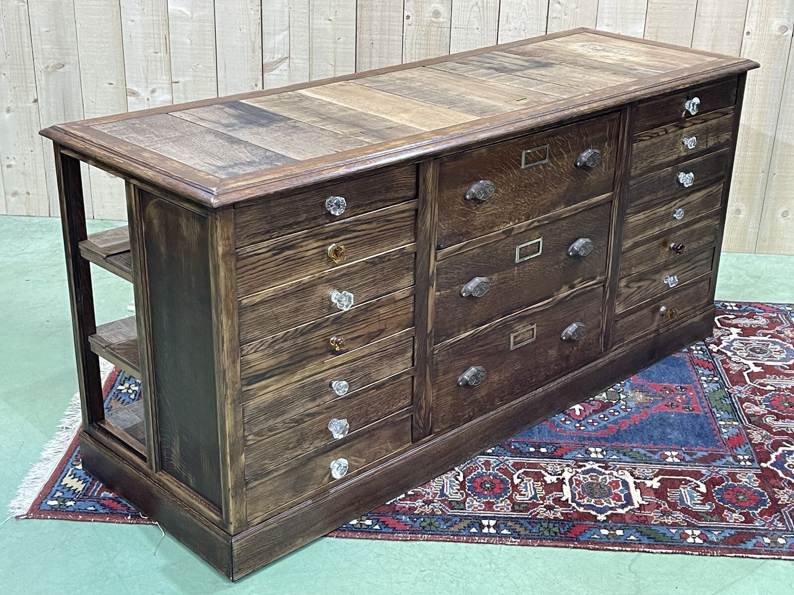 Oak store counter from the 1930s