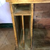 A schoolmaster's desk and chairs