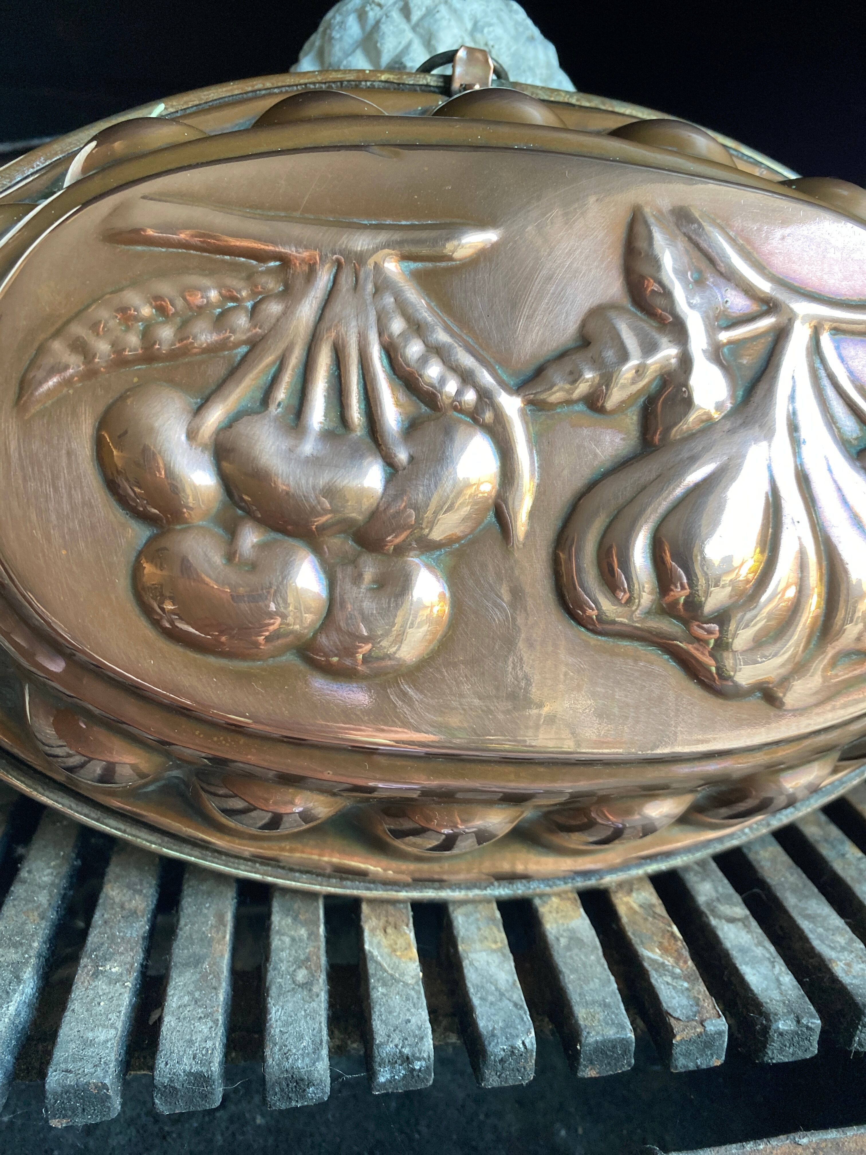 Old copper cake mold