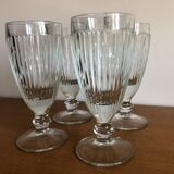 4 bistrot ice cream cups thick glass vintage