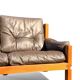 Ensemble Salon Pierre Chapo - Canapé S32 & Fauteuil S15 - Orme & Cuir Brun