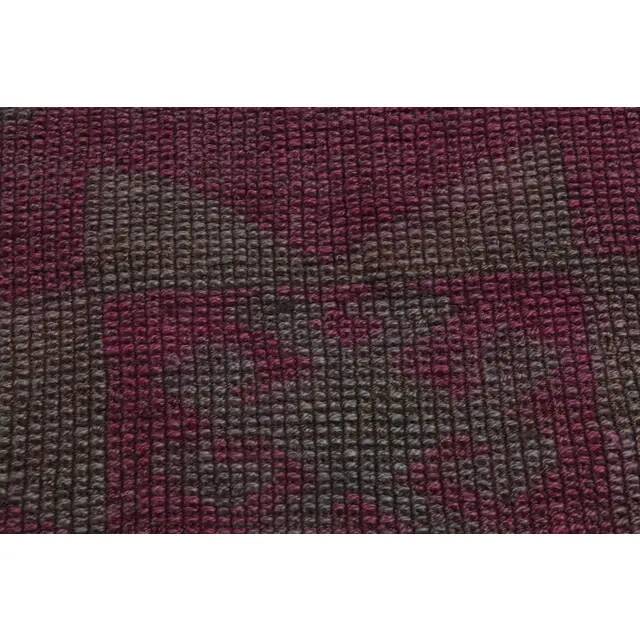 1970s Vintage Turkish Oushak Handmade Wool Cotton Purple Runner Rug 86x261