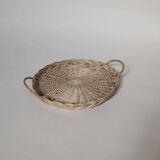 Round wicker tray