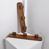 Wall mounted oak coat rack 1950