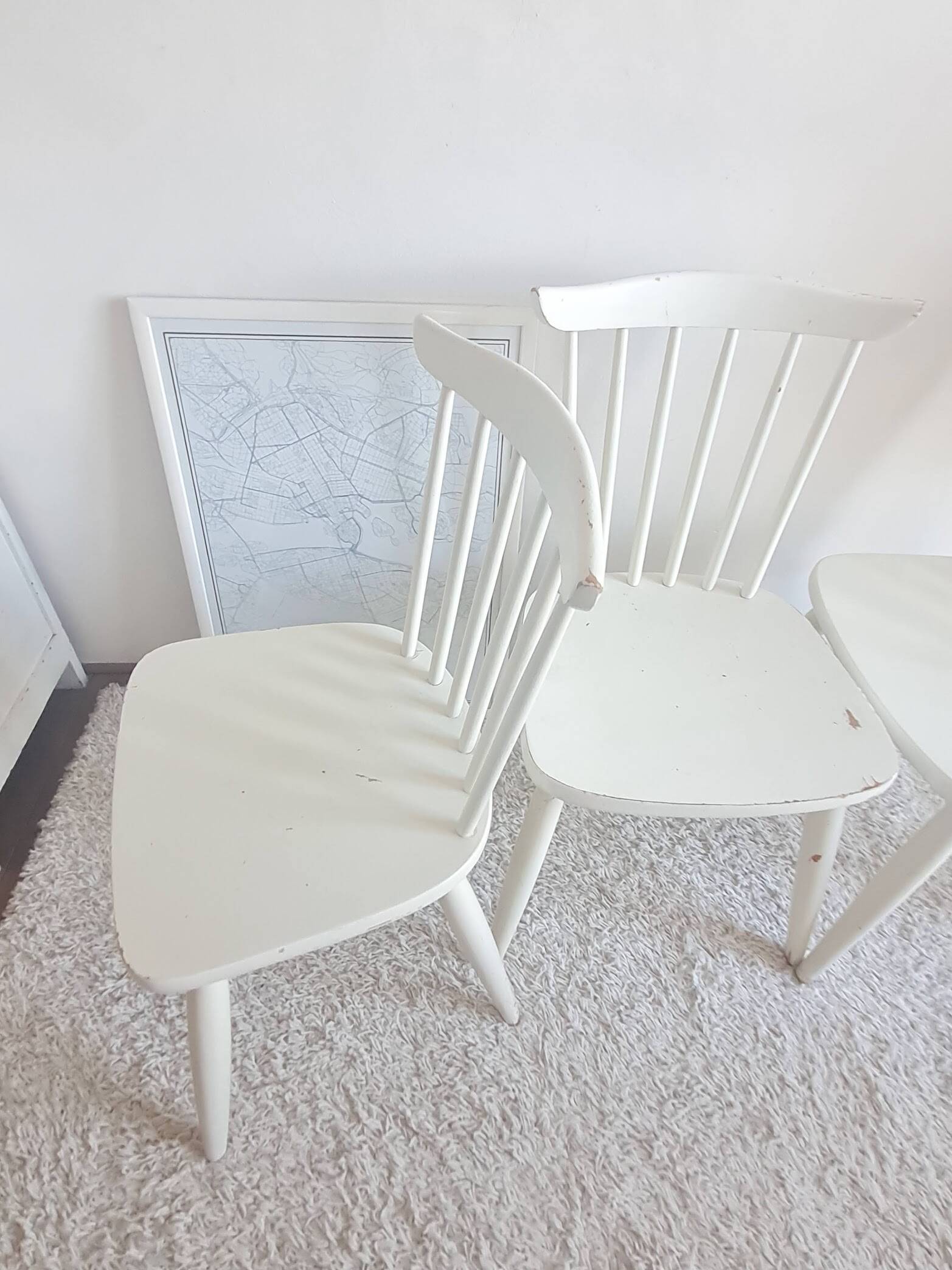 Set of six vintage Scandinavian chairs