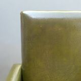 Vintage children's armchair in green skai