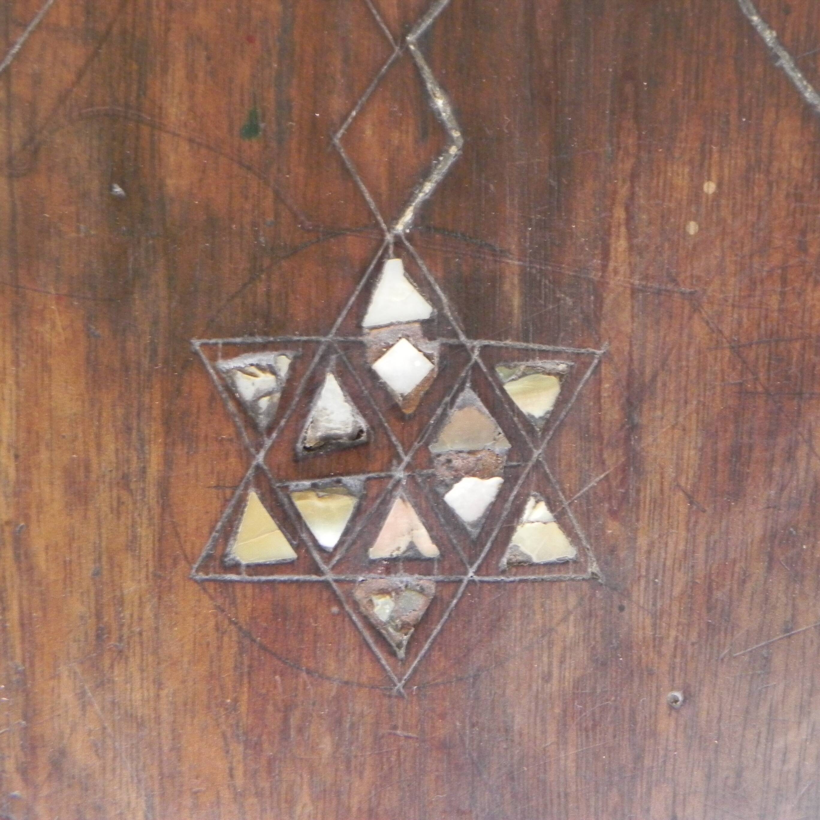 19th century Syrian wedding chest with mother of pearl inlay