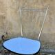 Chrome chair with blue Formica