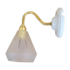 Brass and frosted glass wall lamp