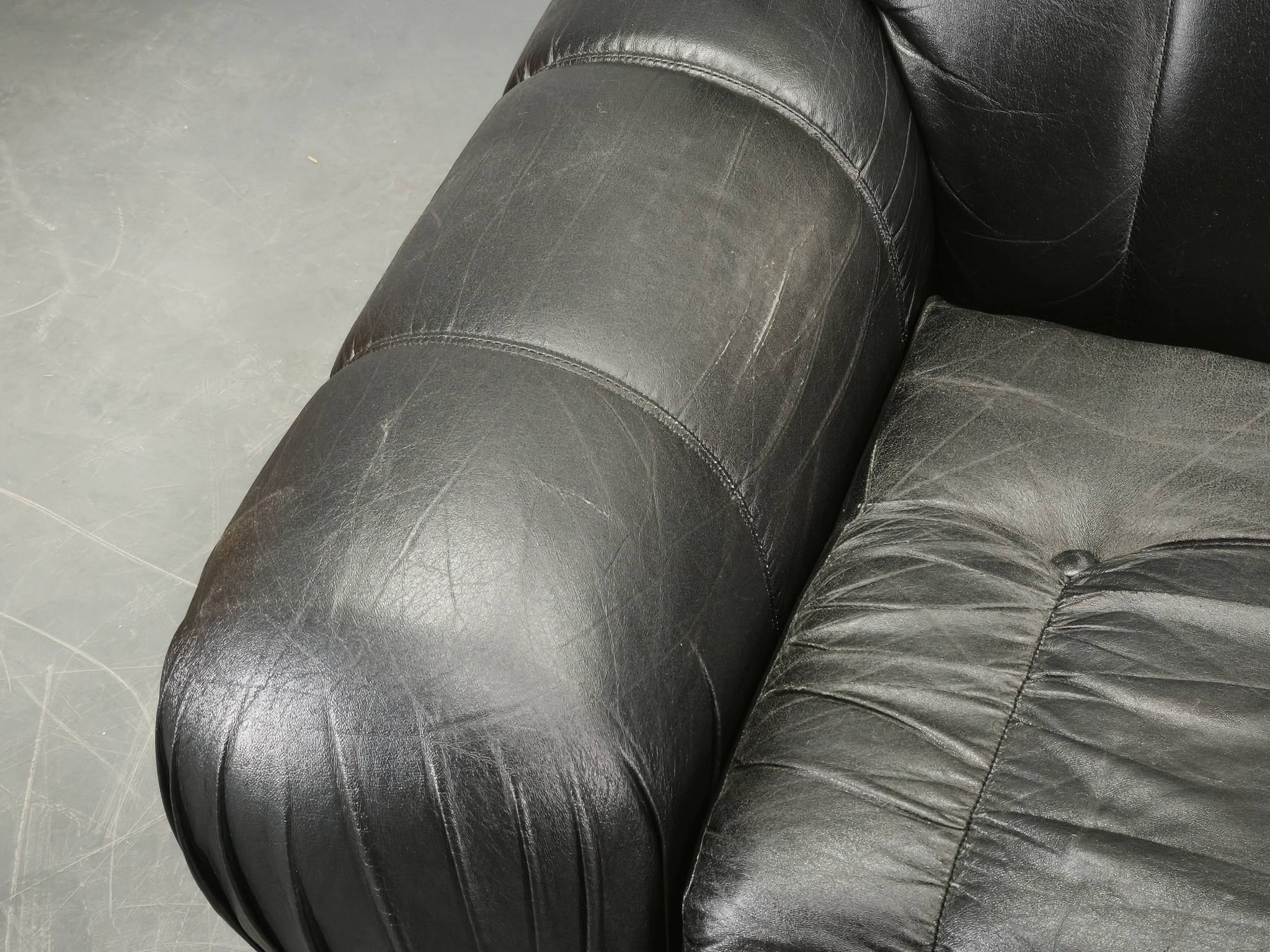 1970s Italian Two-Seat Sofa by Adriano Piazzesi in Chrome and Leatherette