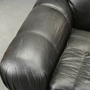 1970s Italian Two-Seat Sofa by Adriano Piazzesi in Chrome and Leatherette