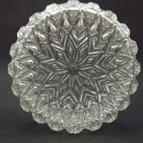French Mid-Century Round Clear Cut Glass Ceiling Light Replacement Shade