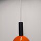 Pair of orange opaline ball pendants by Parscot, France circa 1970.