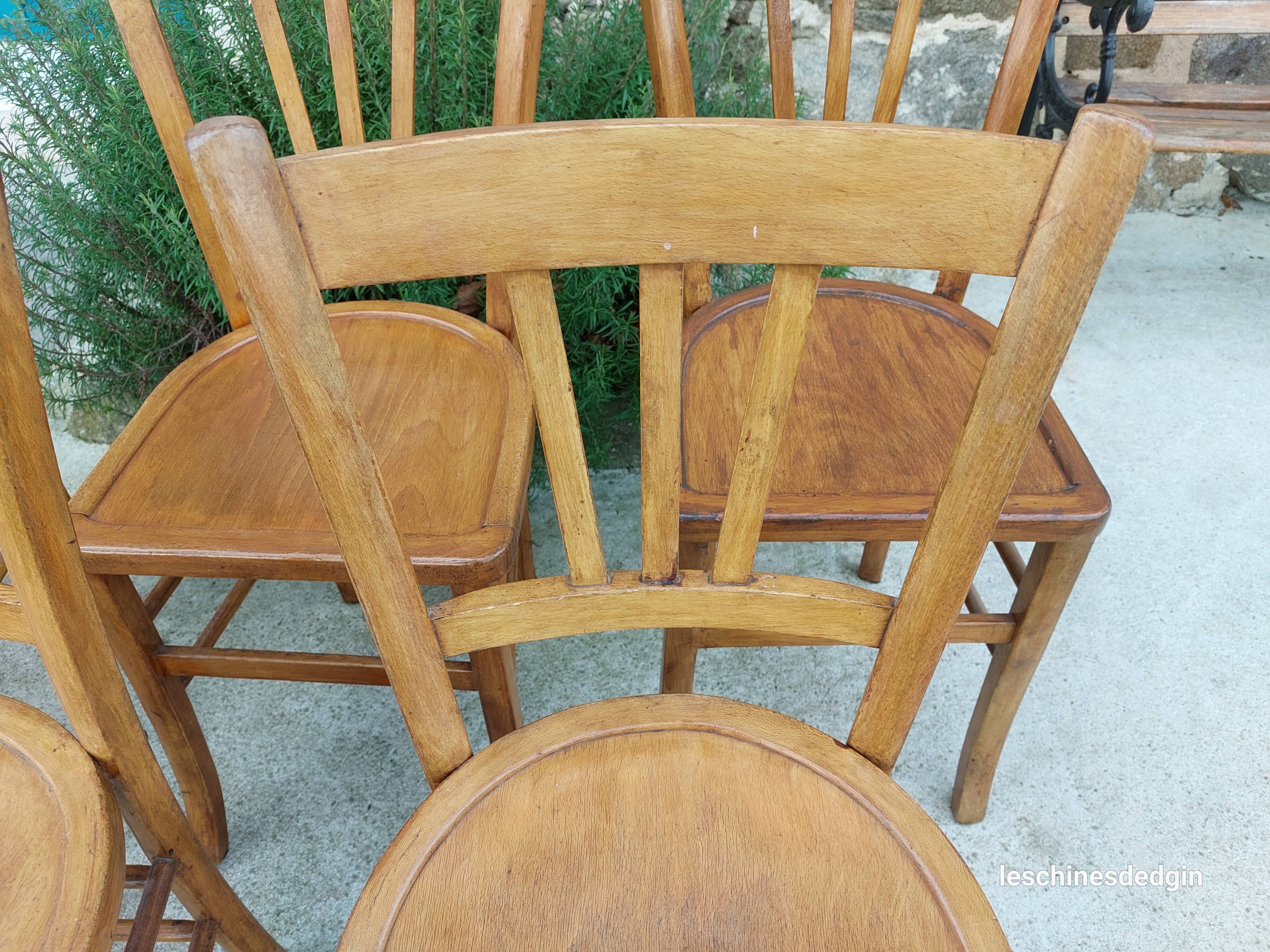 6 bistro chairs, light wood