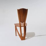 Set of 4 solid elm chairs, Maison Seltz, 1980s