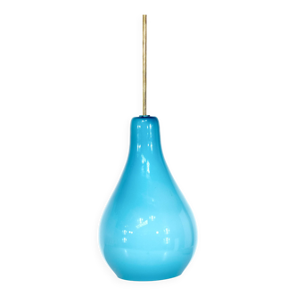 Suspension Italienne en opaline bleue