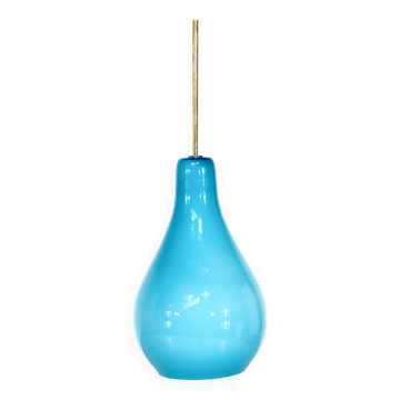 Italian pendant light in blue opaline