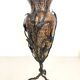 Copper Vase with Wrought Iron Snake and Leaves attr. to Alessandro Mazzucot