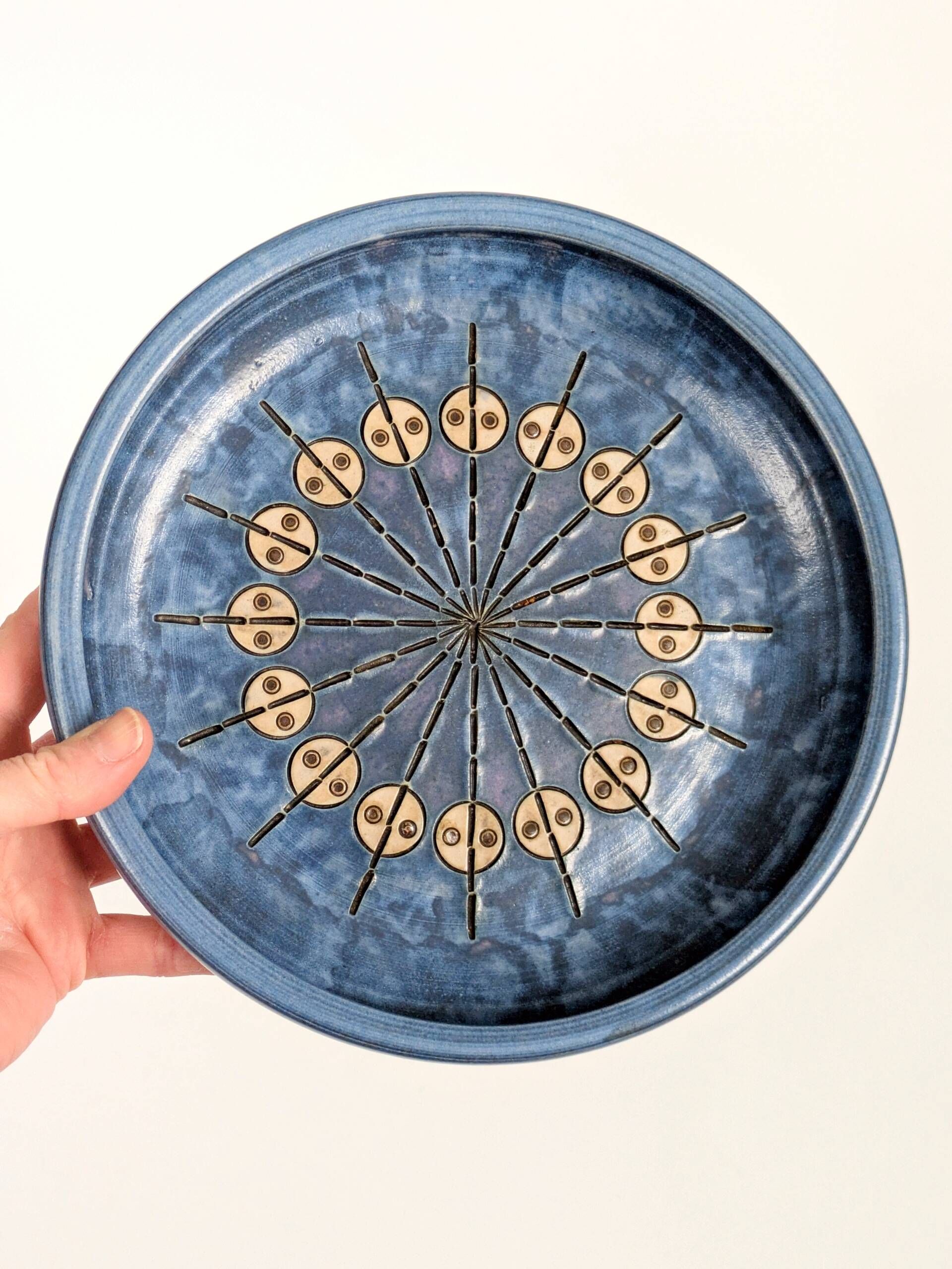Mid-century ceramic plate signed Heinz Theo Dietz, Germany.