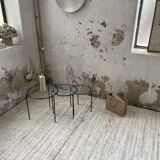 1950s metal and glass nesting coffee tables
