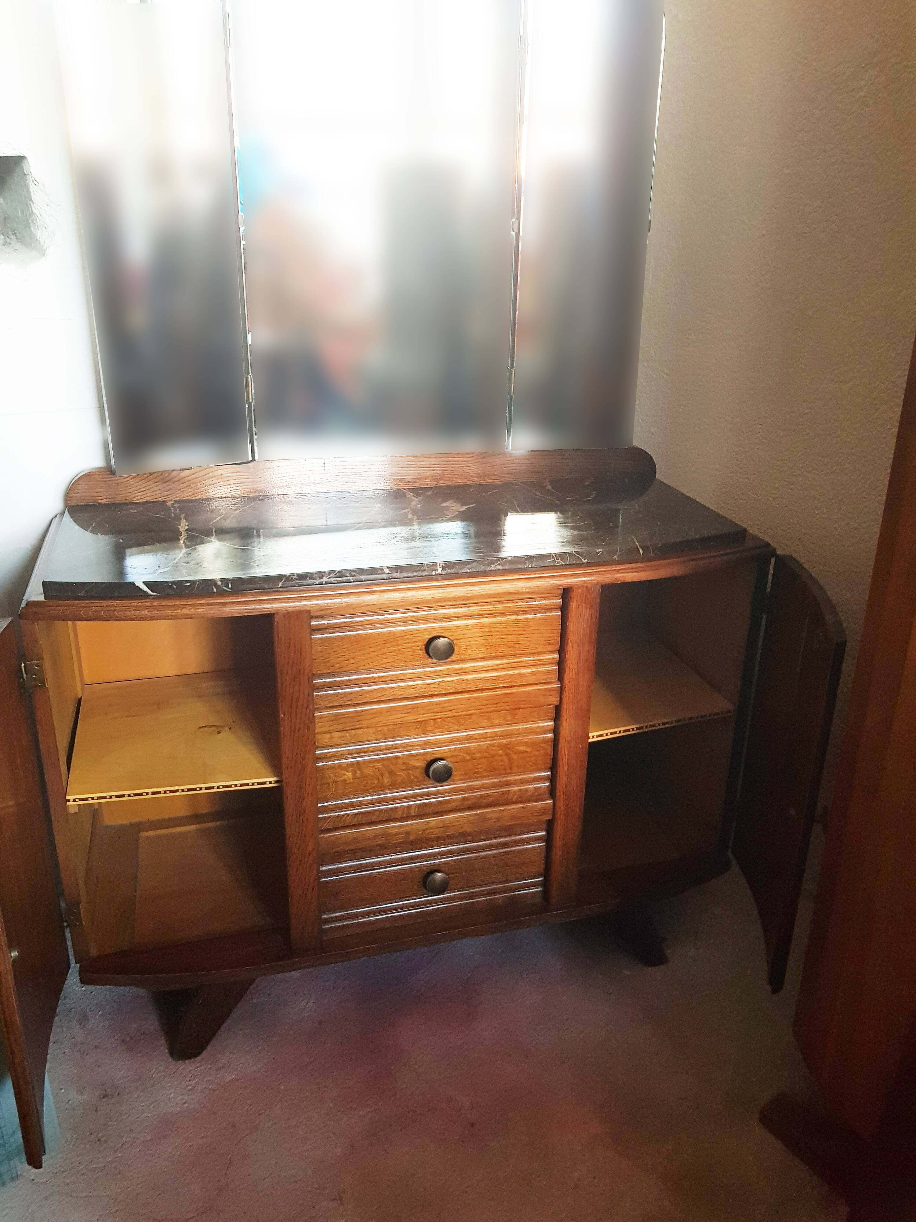 Coiffeuse art déco miroir tryptique